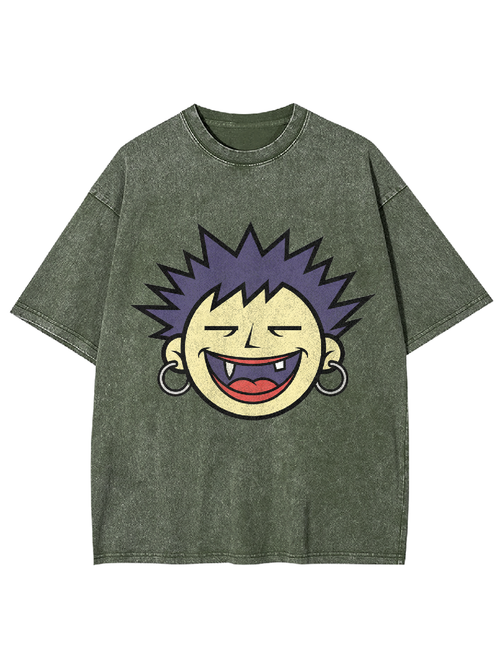 Squinty-Eyed Punk Face Washed Tshirt
