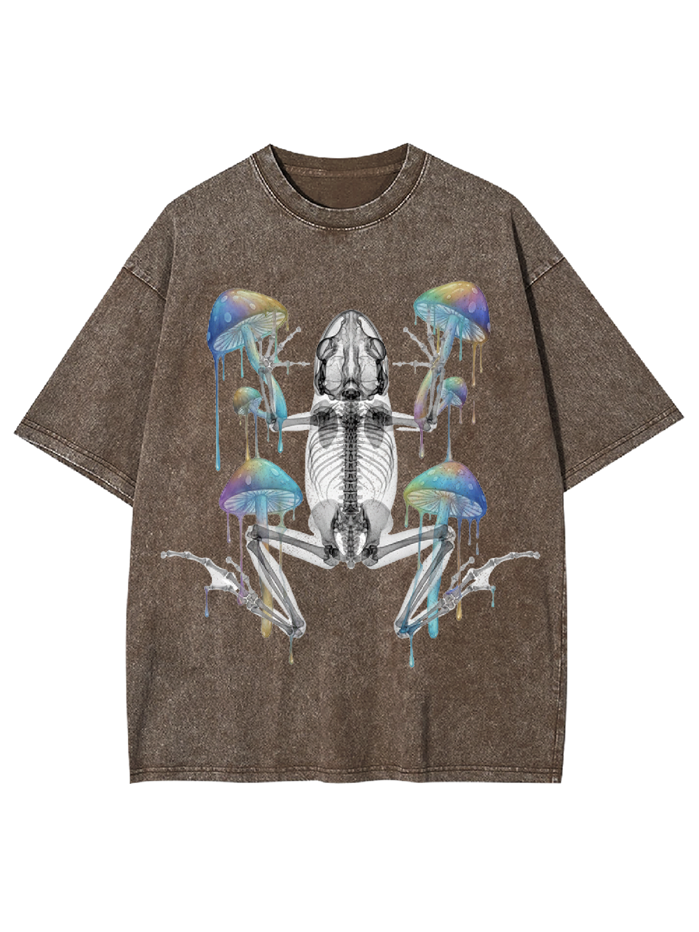 Perspective Skeleton Frog Washed Tshirt