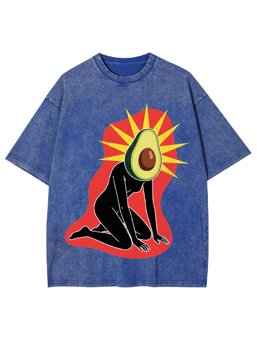 Avocado-Head Figure Washed Tshirt