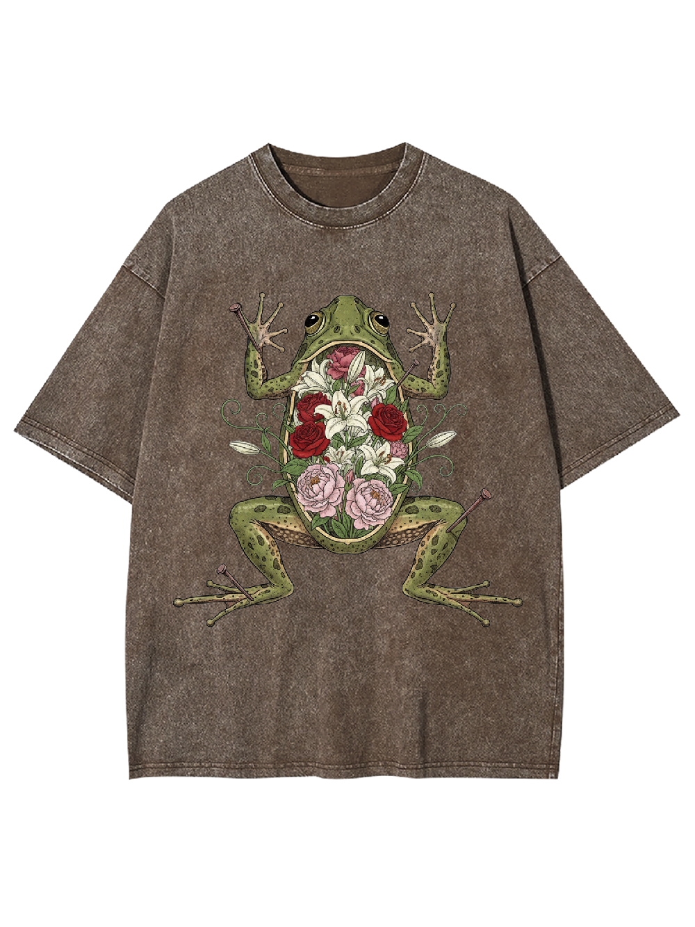 Floral Organs Frog Washed Tshirt