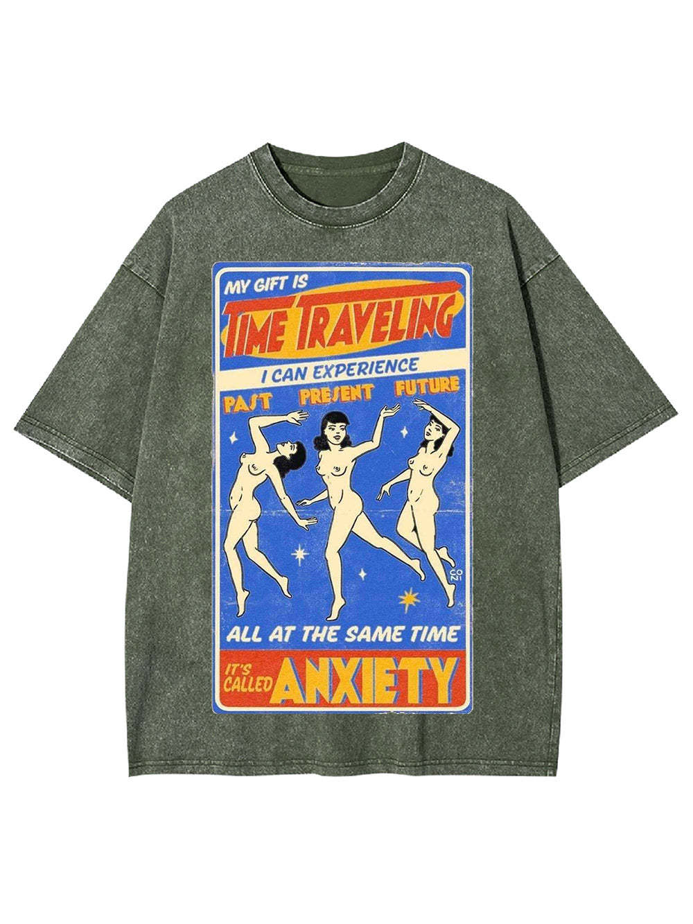 Time Traveling Anxiety Washed Tshirt