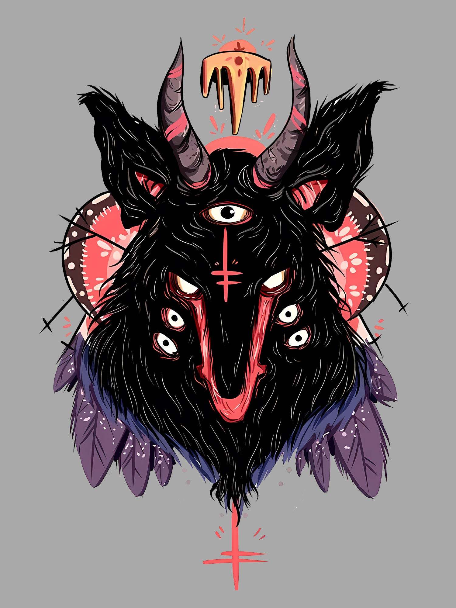 Multi-Eyed Demon Washed Tshirt