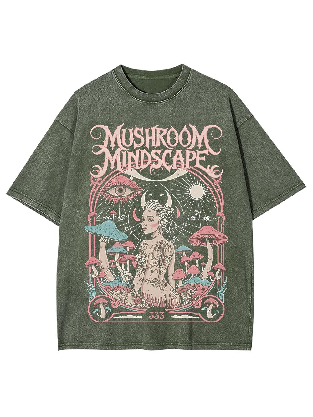 Mushroom Mindscape Washed Tshirt