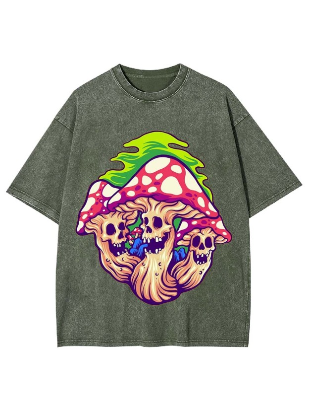 Skull Shrooms Washed Tshirt