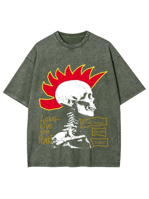 Long Live Punk Rock Washed Tshirt