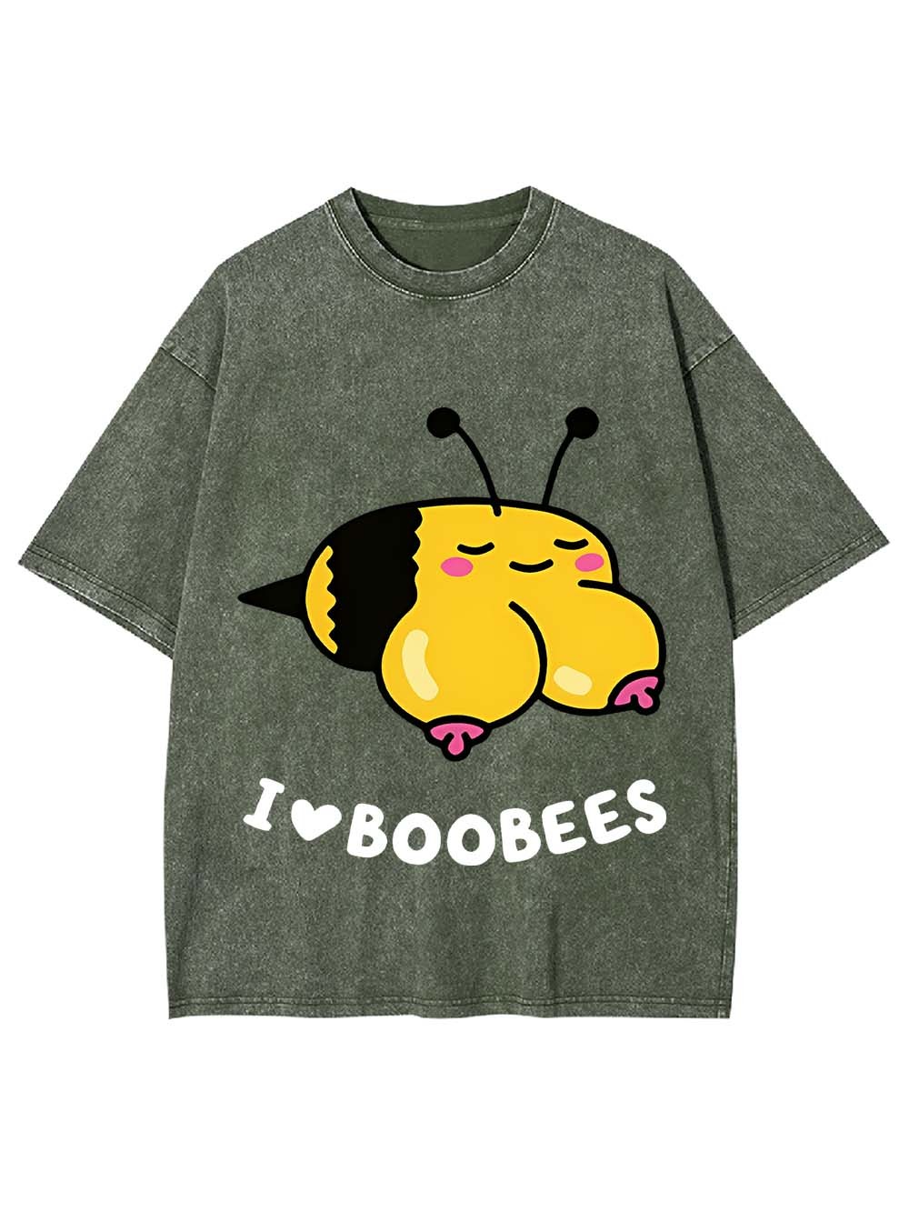 I Love Boobees Washed Tshirt