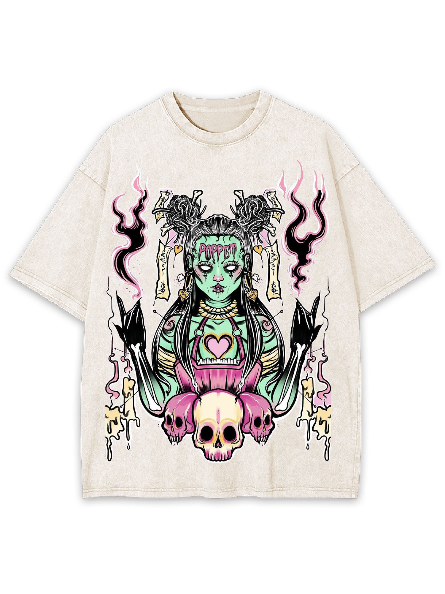 The Voodoo Witch In The Dark Night Washed Tshirt