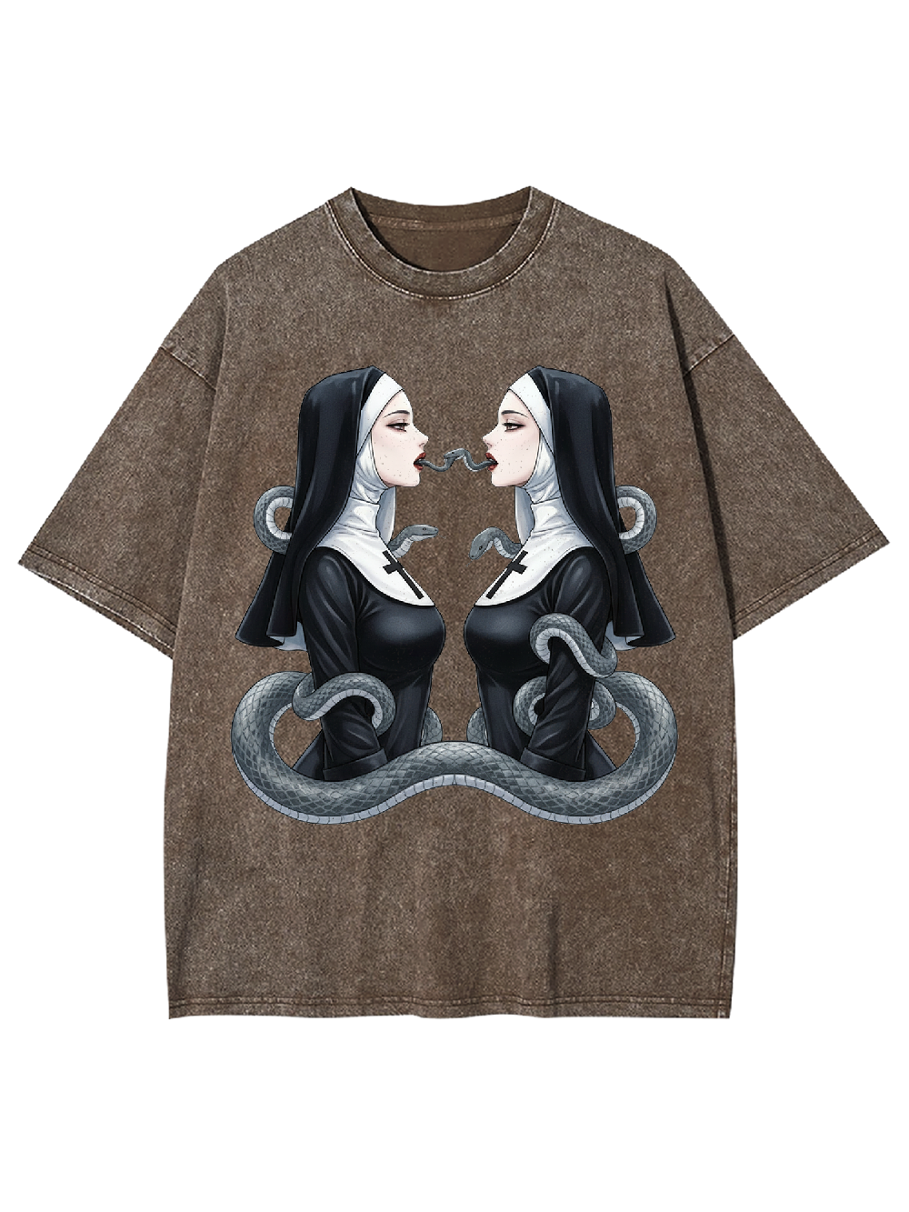 The Twin Serpent Nuns Washed Tshirt