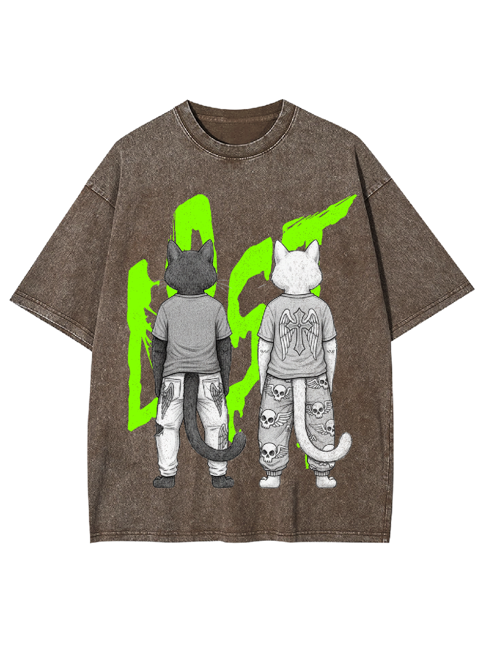 Two lost cats Washed Tshirt