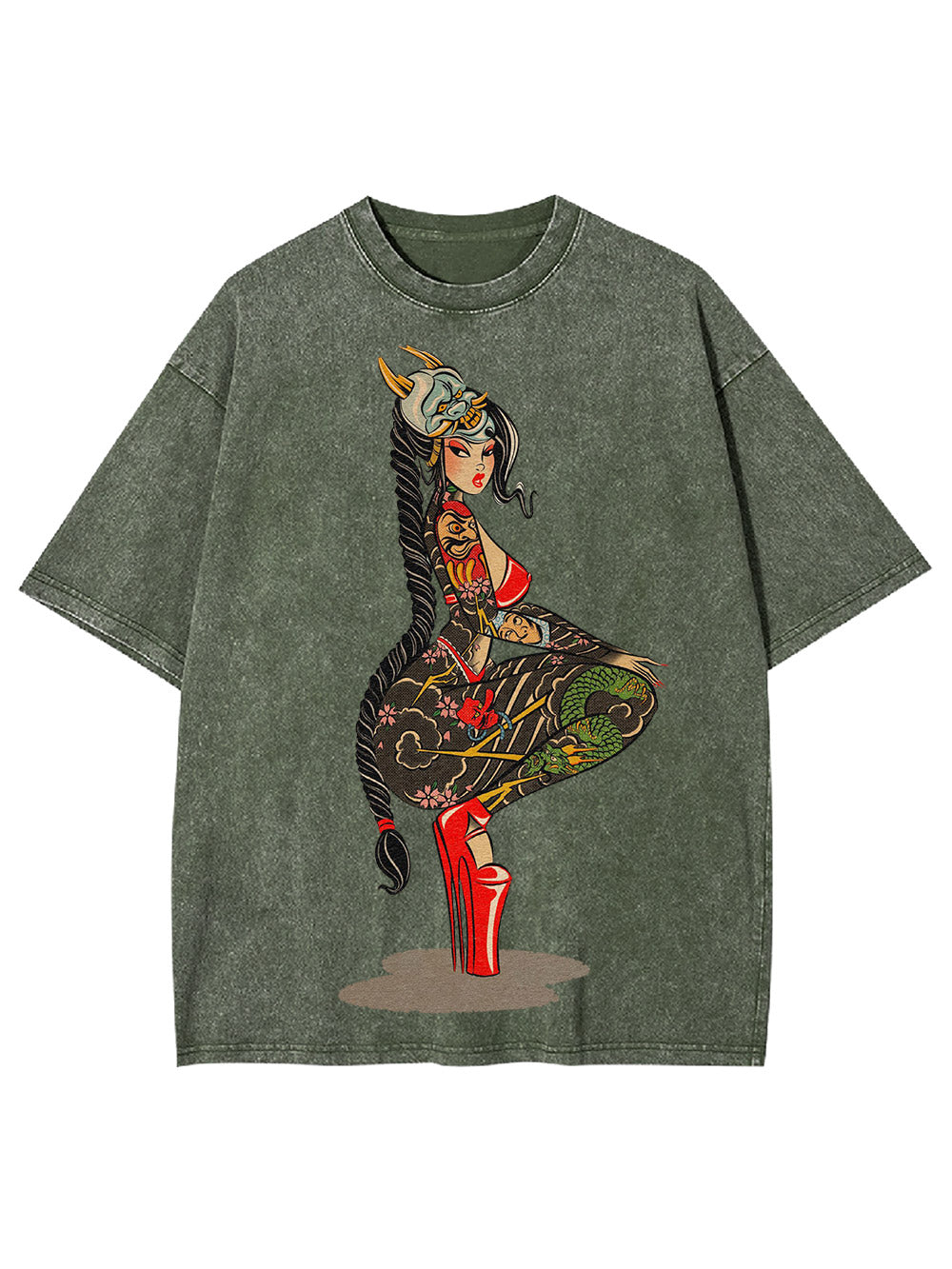 Tattooed Warrior Washed Tshirt