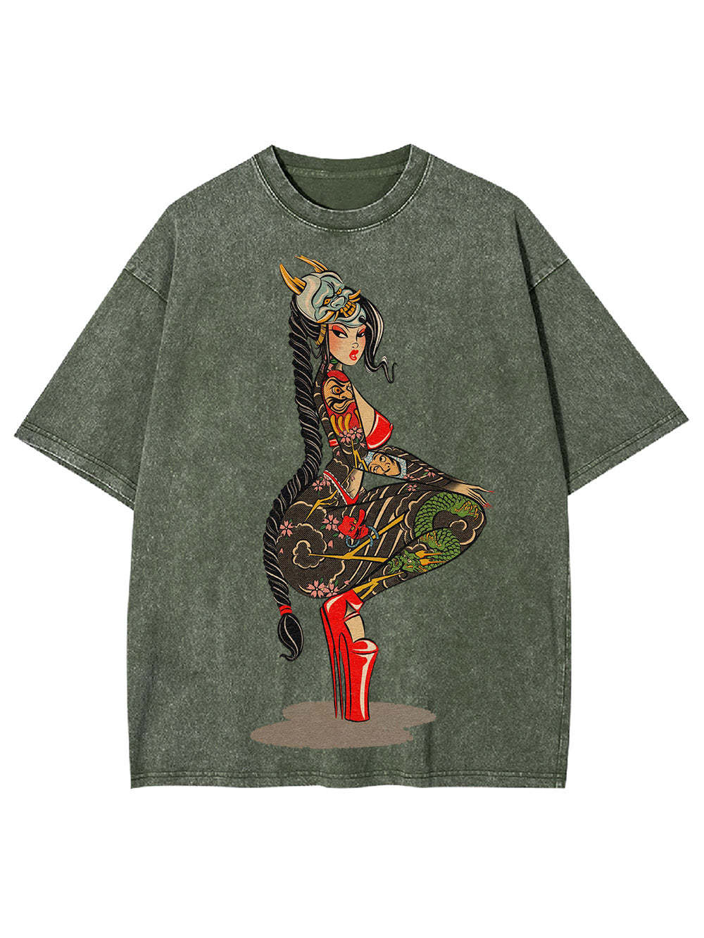 Tattooed Warrior Washed Tshirt