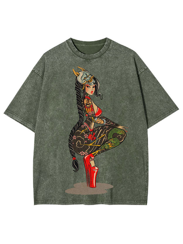 Tattooed Warrior Washed Tshirt
