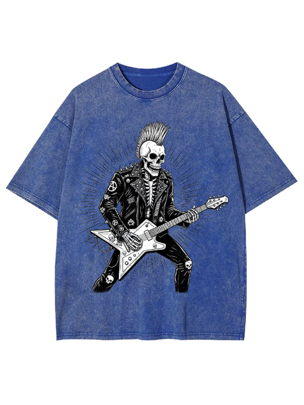 Punk Skull Guitarist Washed Tshirt