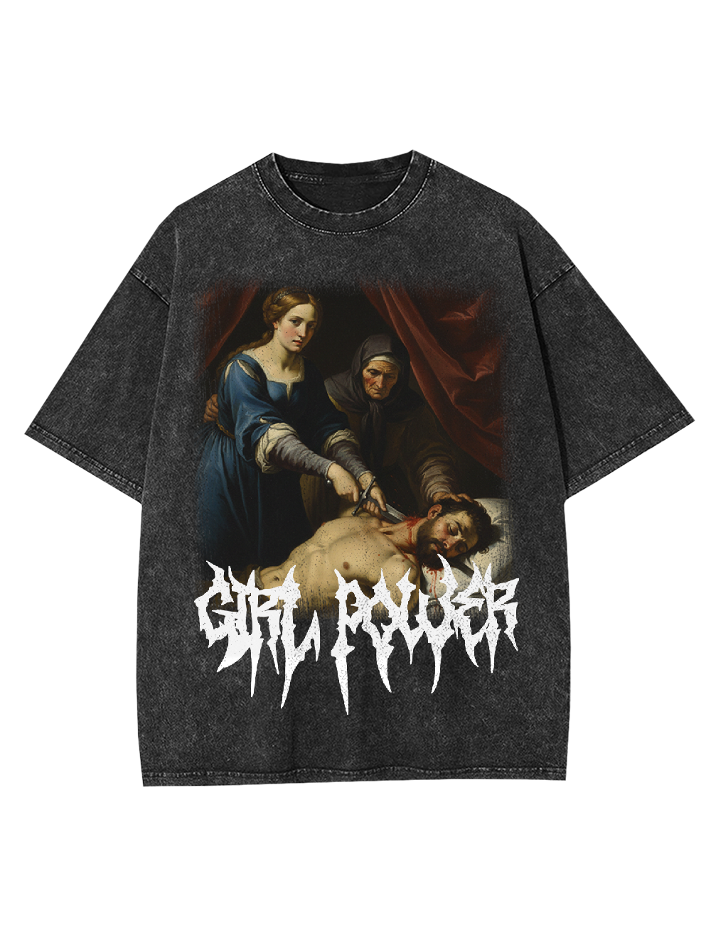 Girl power Washed Tshirt-ClassyOutlaw Sale