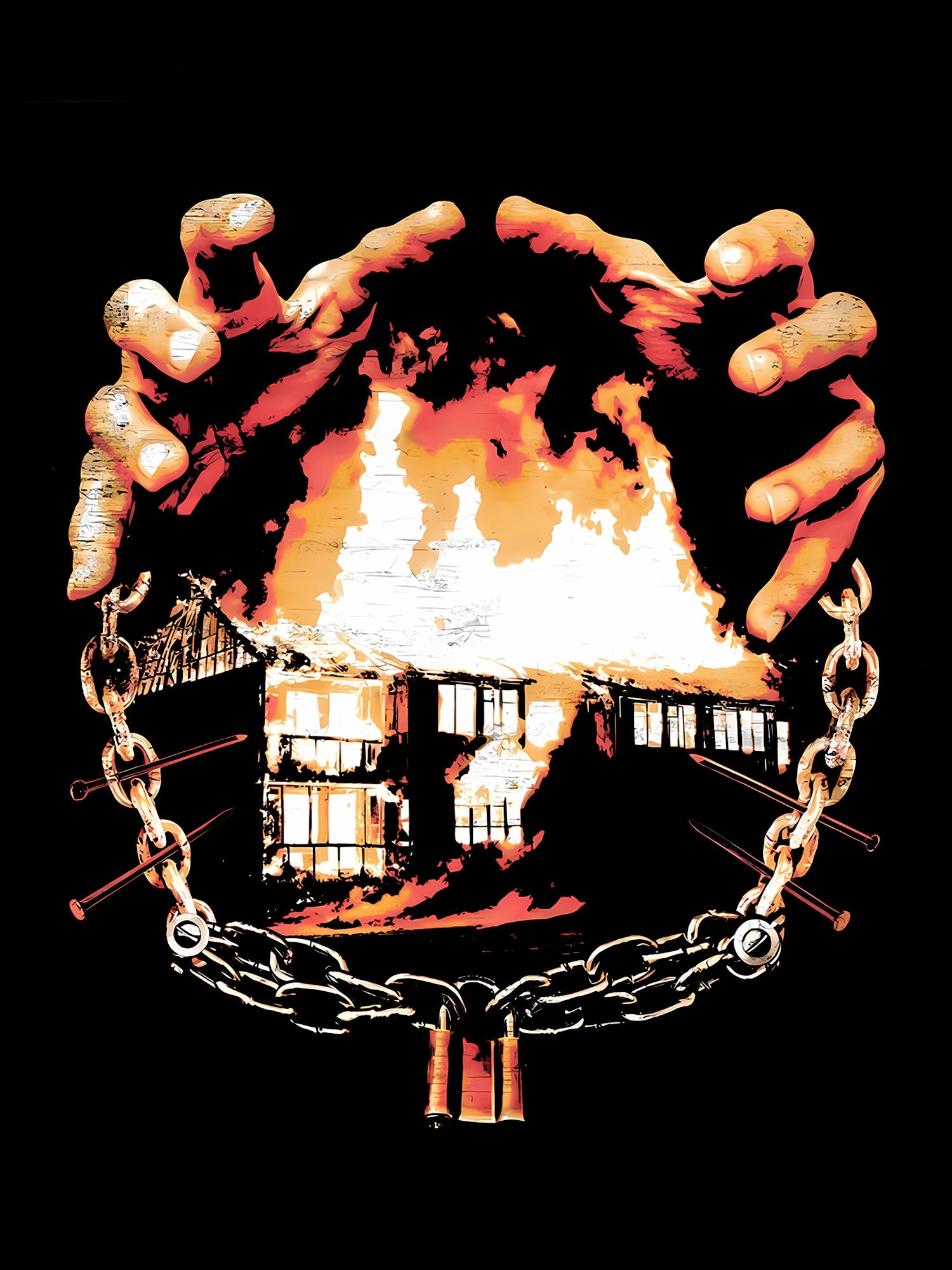 Chained In Flames Washed Tshirt