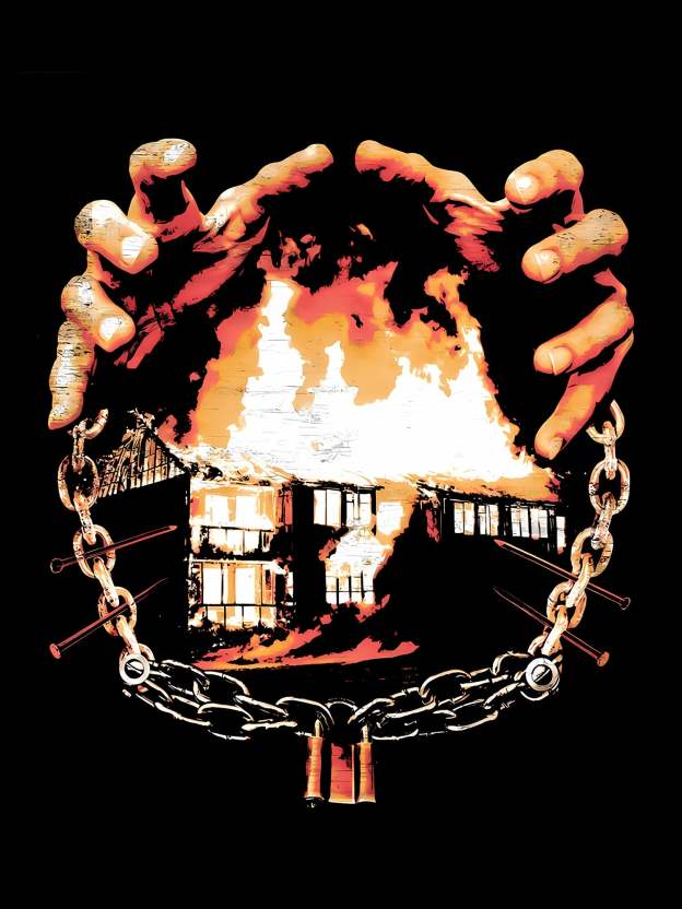 Chained In Flames Washed Tshirt