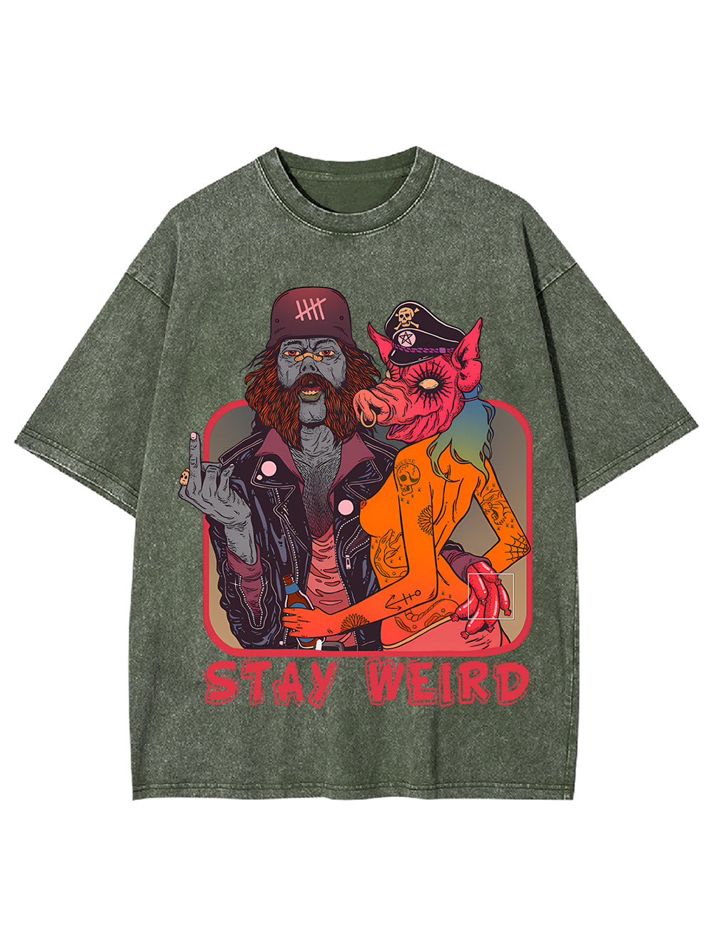 Stay Weird Washed Tshirt