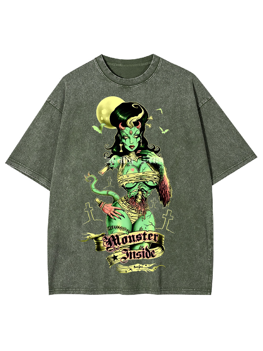 Monster Inside Washed Tshirt