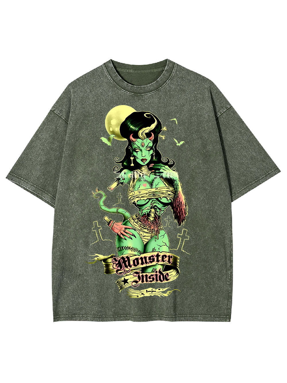 Monster Inside Washed Tshirt