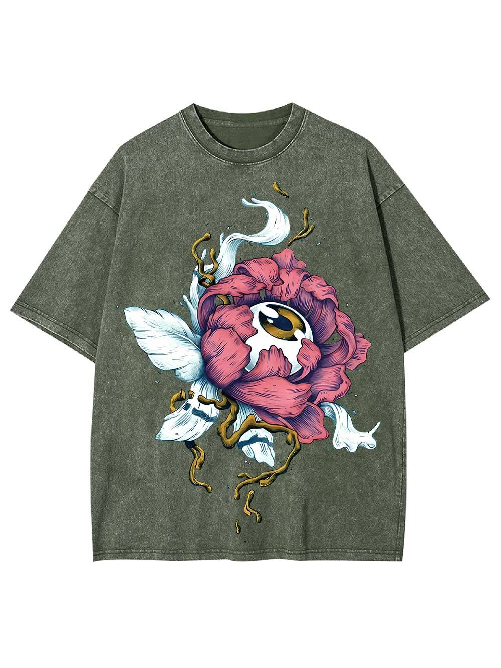 Floral Eye Fusion Washed Tshirt