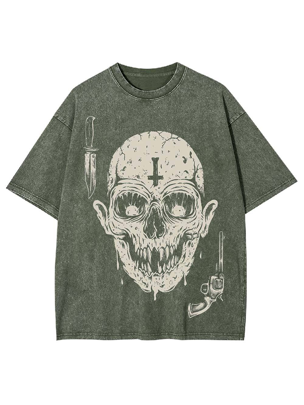 Sinister Skull Washed Tshirt
