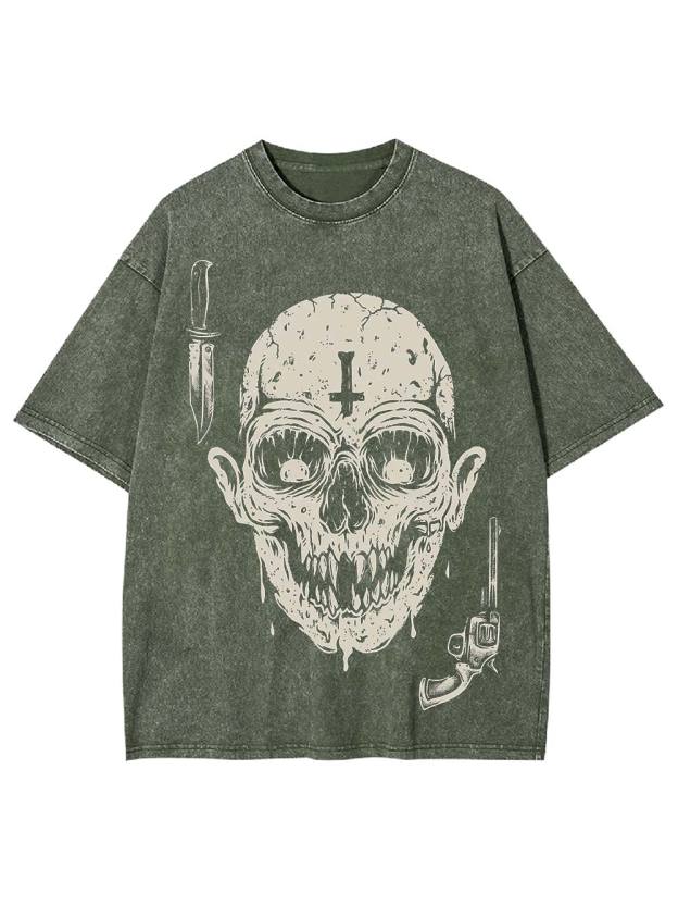 Sinister Skull Washed Tshirt