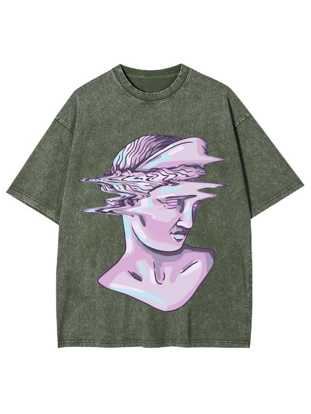 Glitched Statue Washed Tshirt