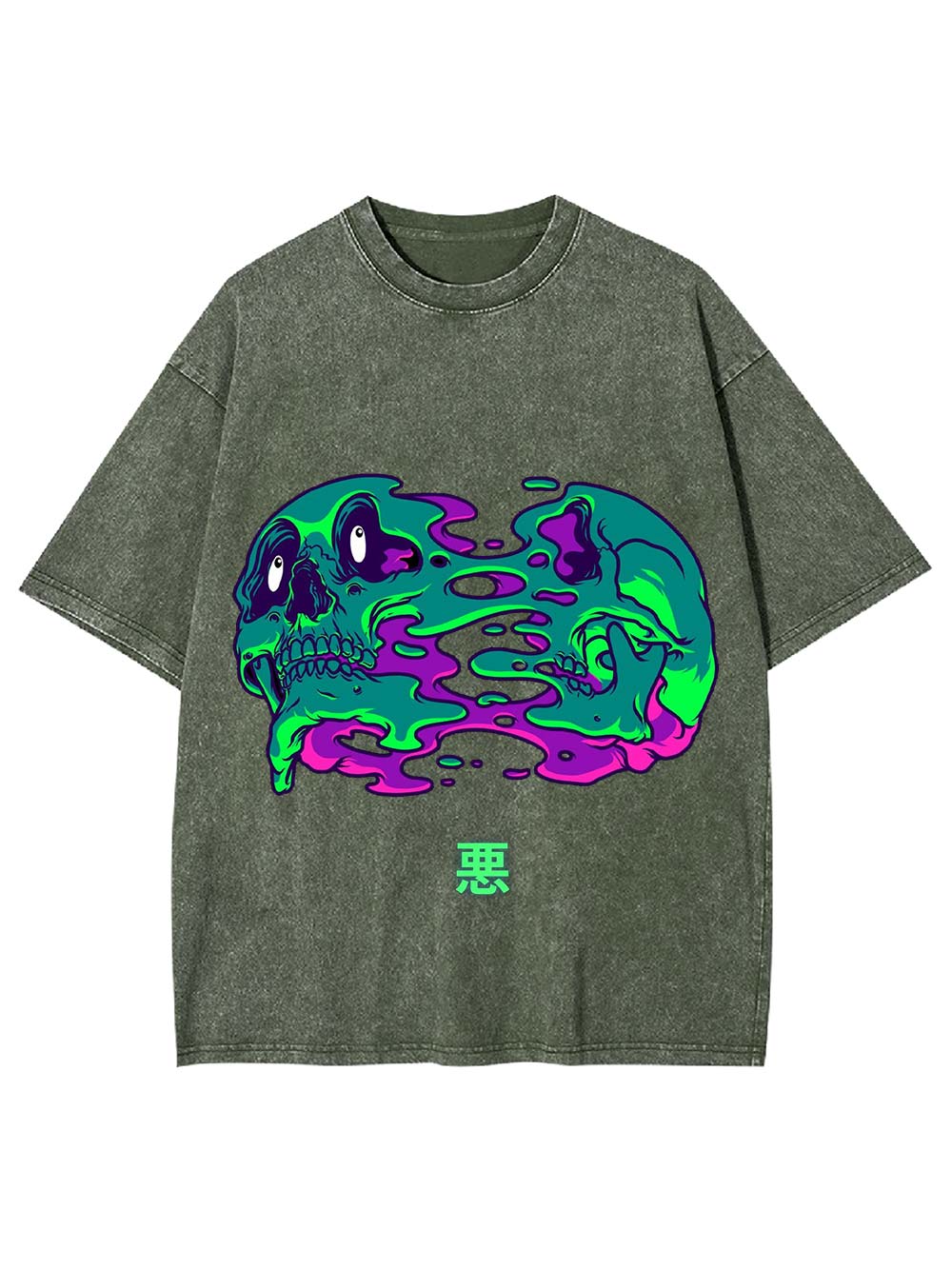 Evil And Skull Washed Tshirt