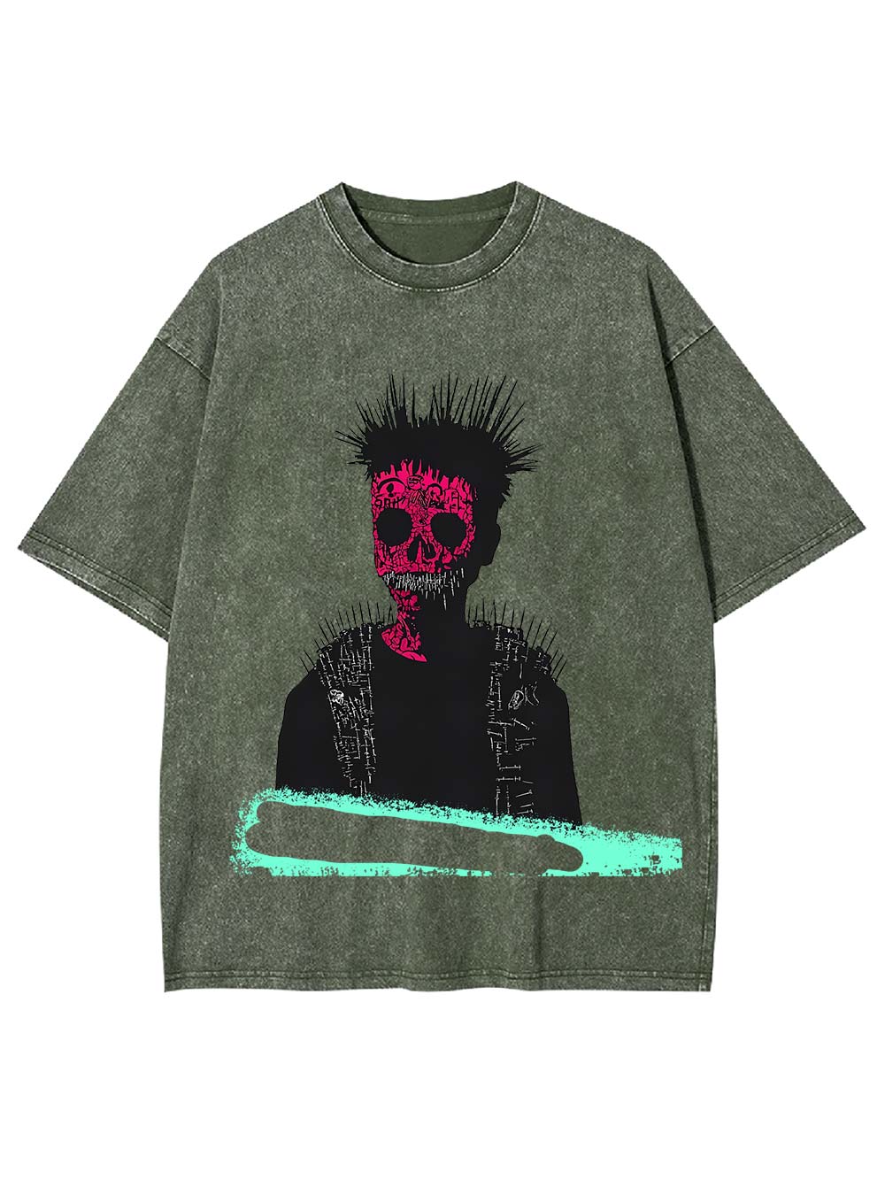 Punk Skull Aura Washed Tshirt