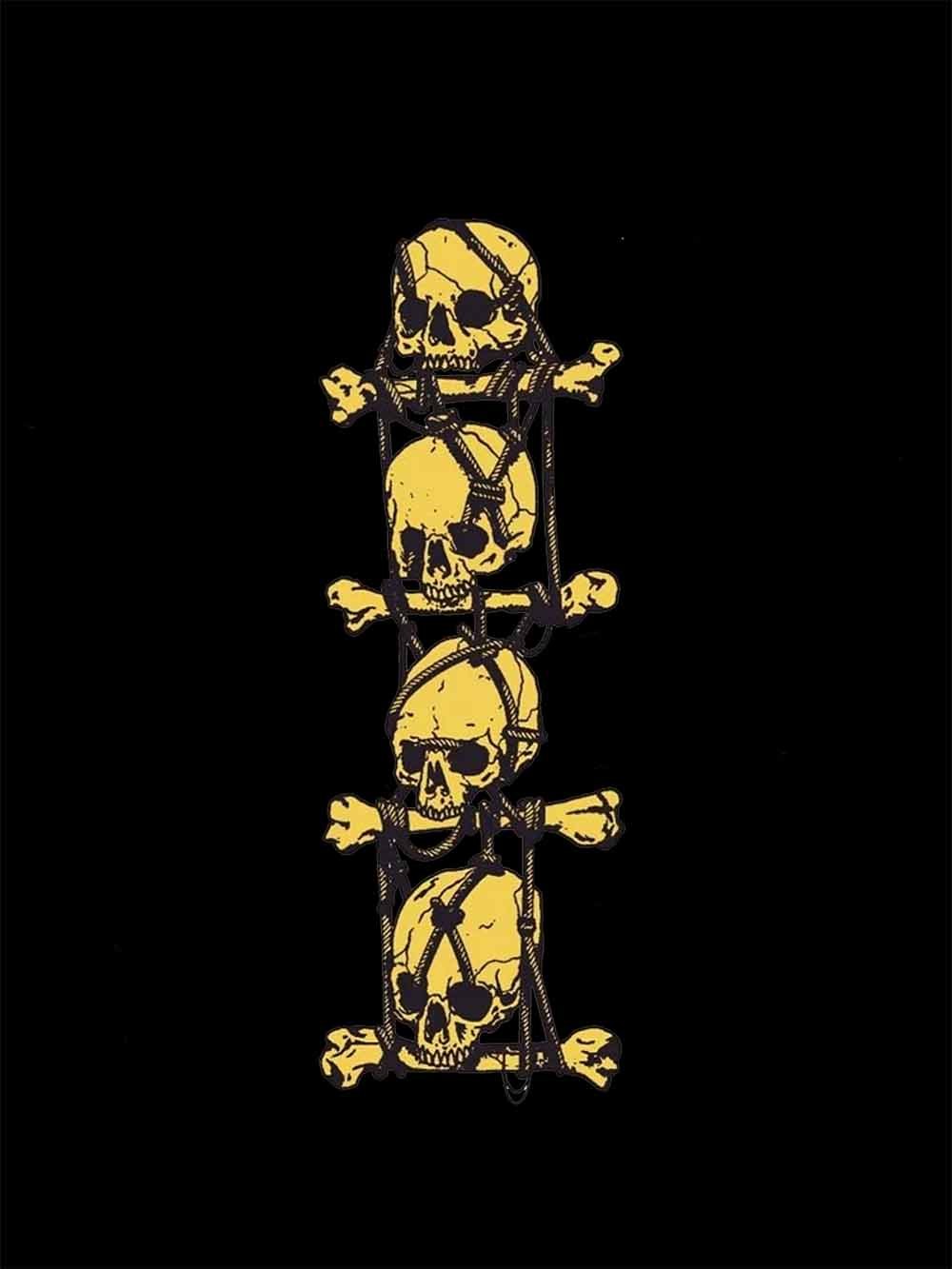 SKULL CROSSBONES CHAIN WASHED TSHIRT