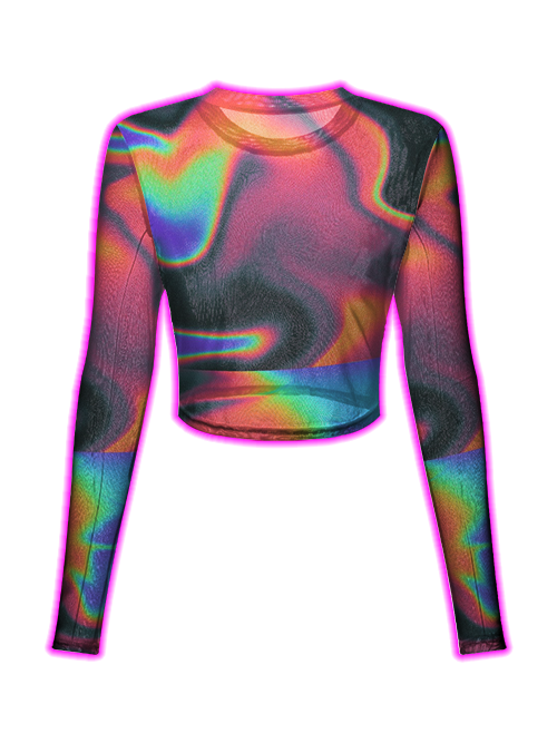 Prismatic Glow Mesh Top