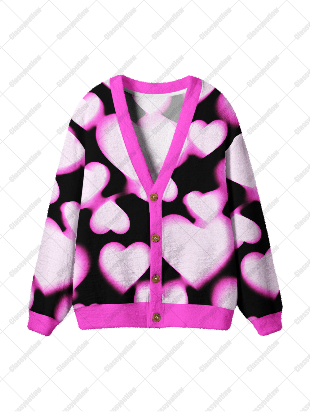GLOW HEARTS UGLY CARDIGAN SWEATERS