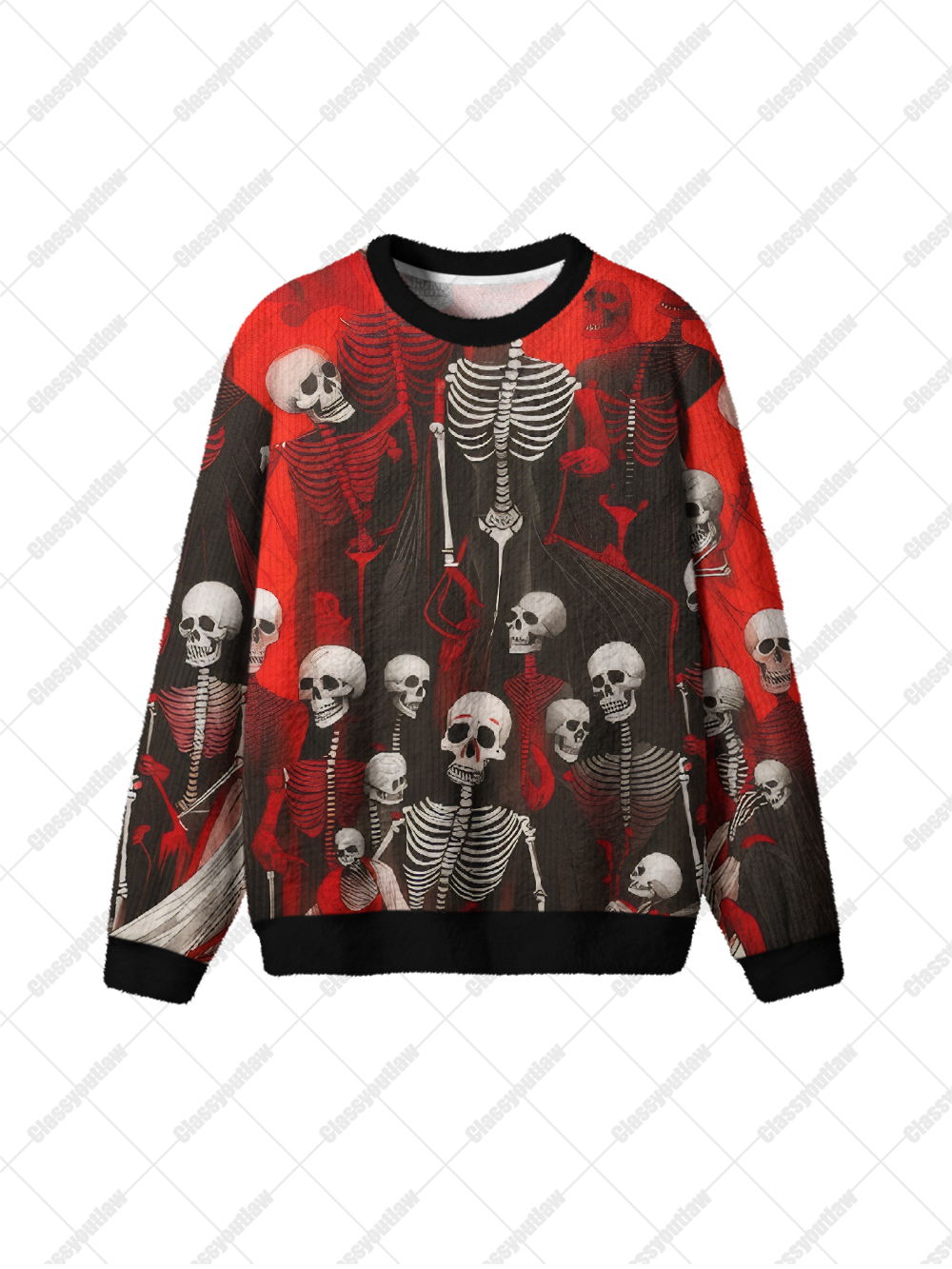 DANCING SKELETONS KNIT SWEATSHIRT