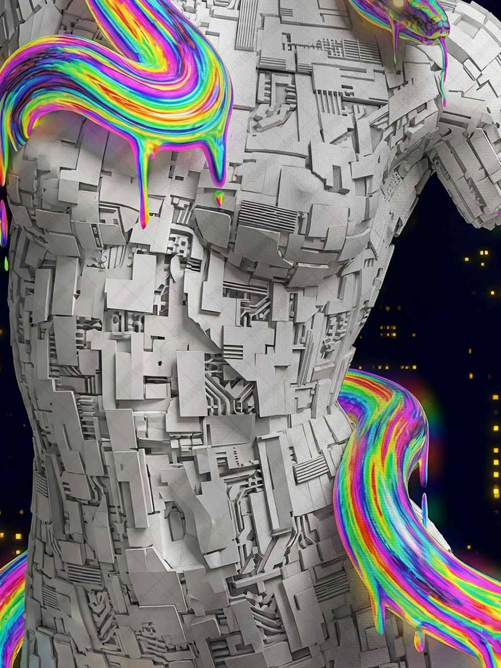 Neon Flow Digital Venus Eco Oversized Graphic Tees