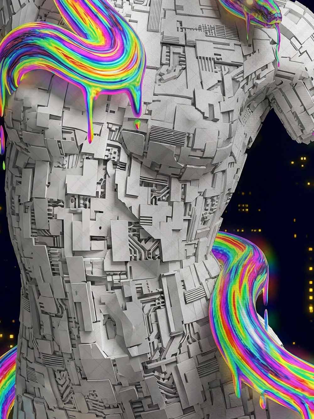 Neon Flow Digital Venus Eco Oversized Graphic Tees