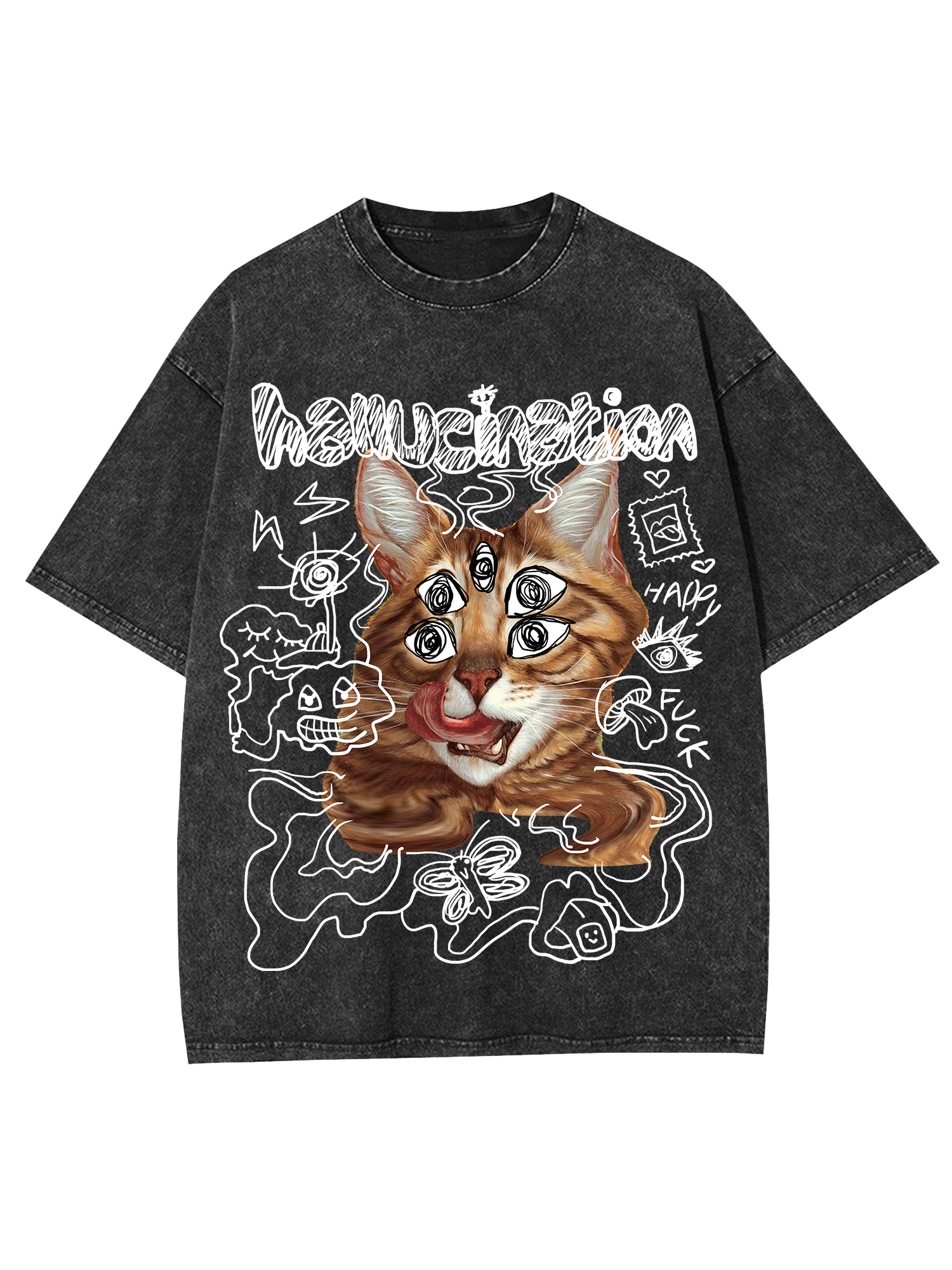 Hallucination Washed Tshirt-ClassyOutlaw