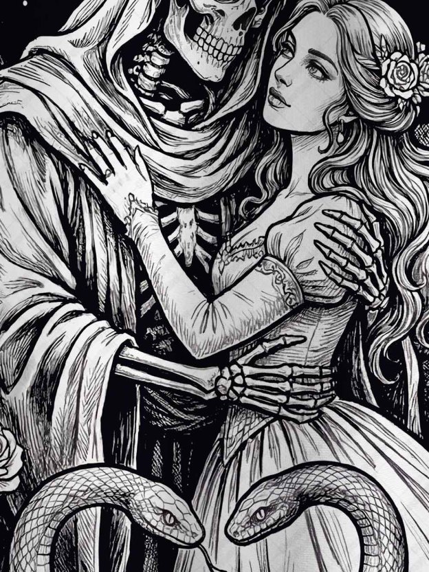 Moonlit Skeleton's Love Graphic T-shirt