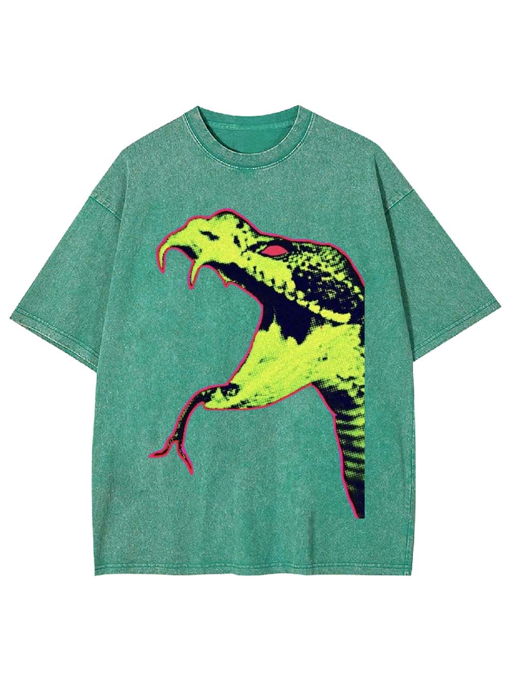 Neon Snake Head Washed Tshirt