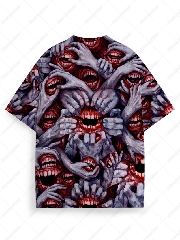 Blood-Red Mouth Graphic T-shirt