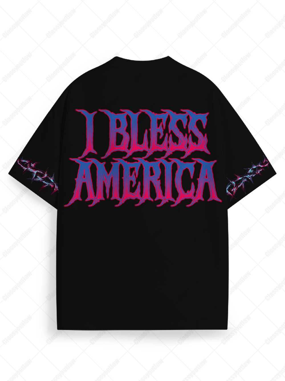 I Bless America Eco Oversized Graphic Tees