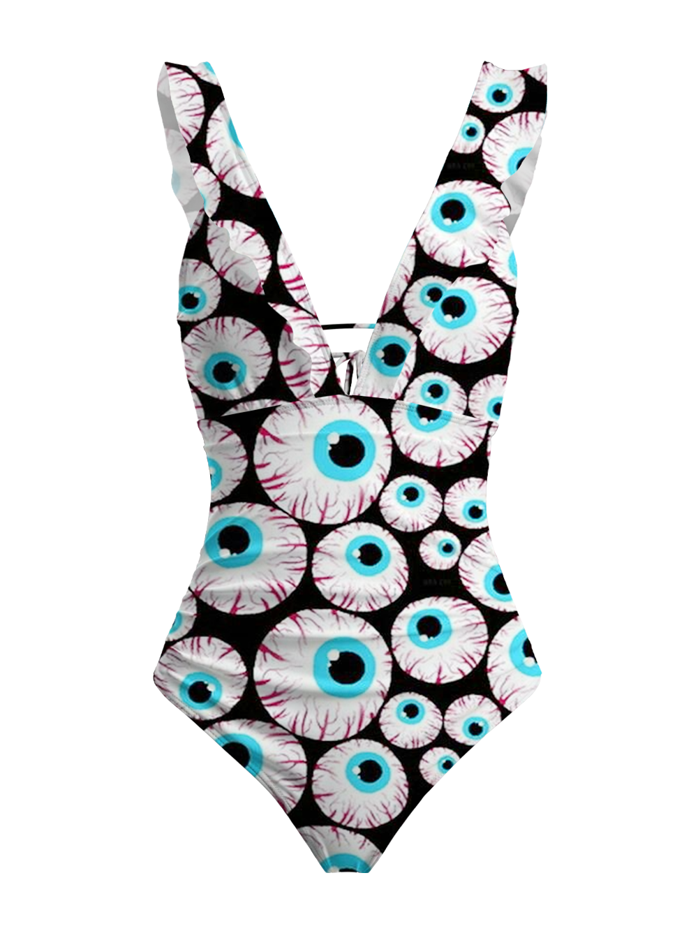 SPOOKY EYEWEAR V-NECK ONE PIECE SWIMSUIT