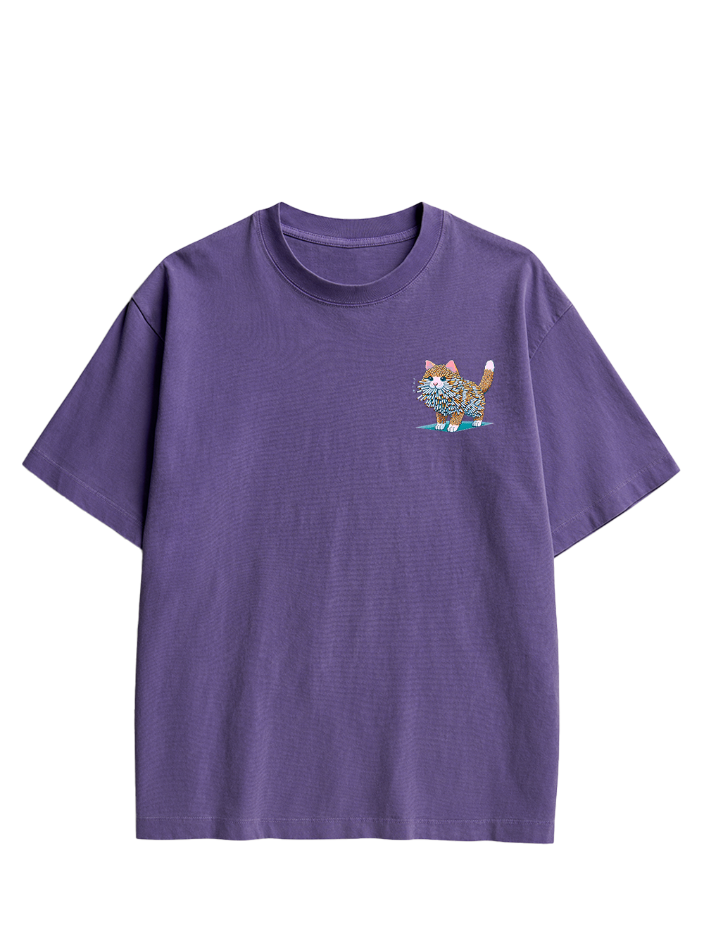 Cigarette Cat Double Sided Print Washed TShirt