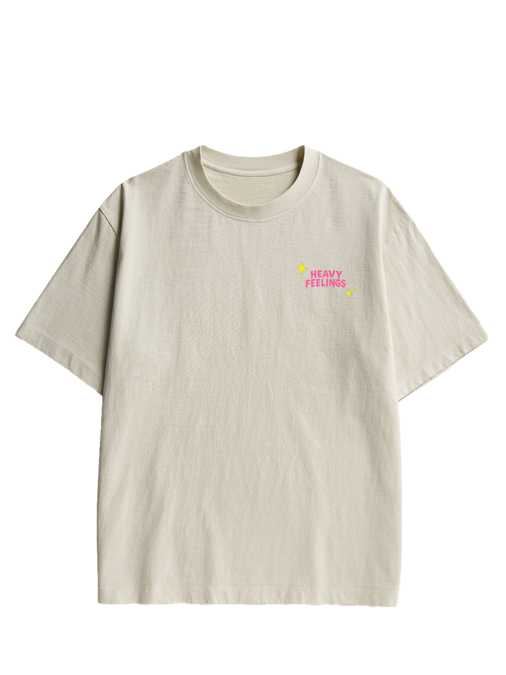 HEAVY FEELINGS Double Sided Print Washed TShirt