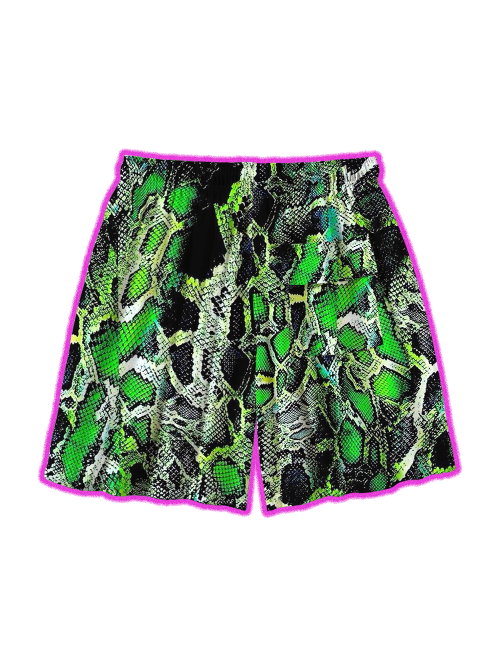 GREEN SNAKESKIN ALL OVER PRINT SHORTS