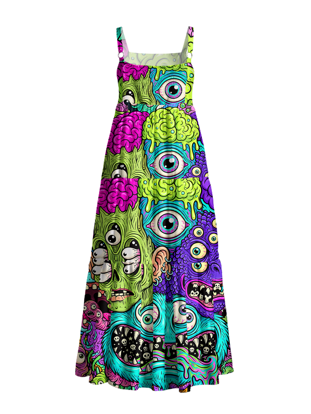 FREAKSHOW NEON MADNESS WIDE STRAPS MAXI DRESS