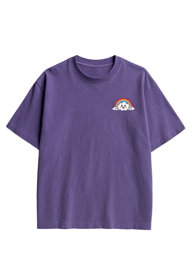 Rainbow Rebel Double Sided Print Washed TShirt