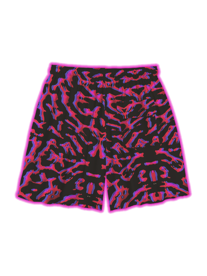 PSYCHEDELIC PATTERN VORTEX ALL OVER PRINT SHORTS