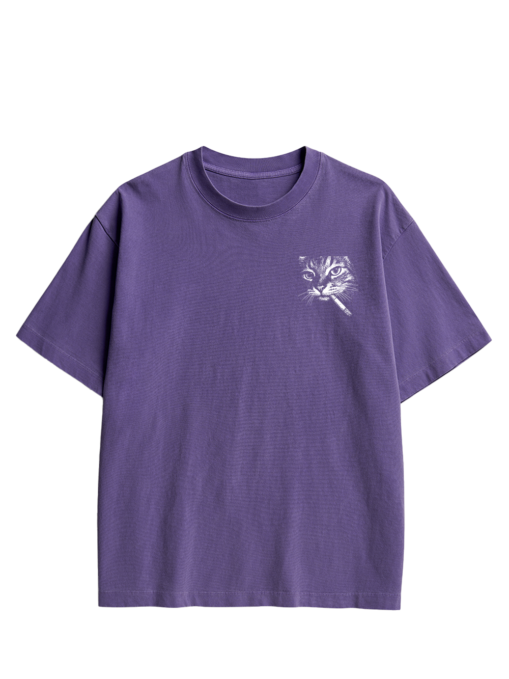 Sad Cat Energy Double Sided Print Washed TShirt