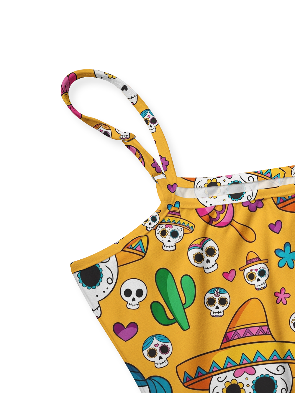 SUGAR SKULL FULL-PRINT SPAGHETTI-STRAP TOP