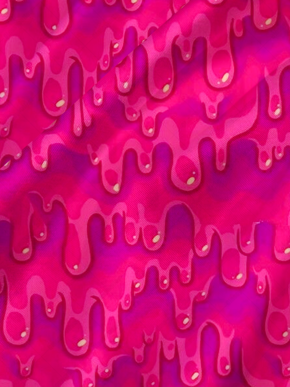 HOT PINK PSYCHEDELIC DRIP SATIN CROSS BACK MINI DRESS